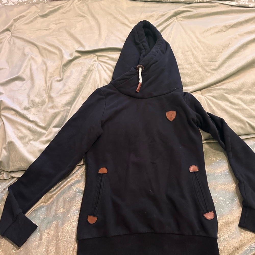 Wanakome Black Hoodie with Tan Details